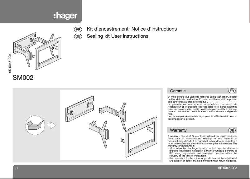 Page n°1 - Manuel utilisateur Hager SM002