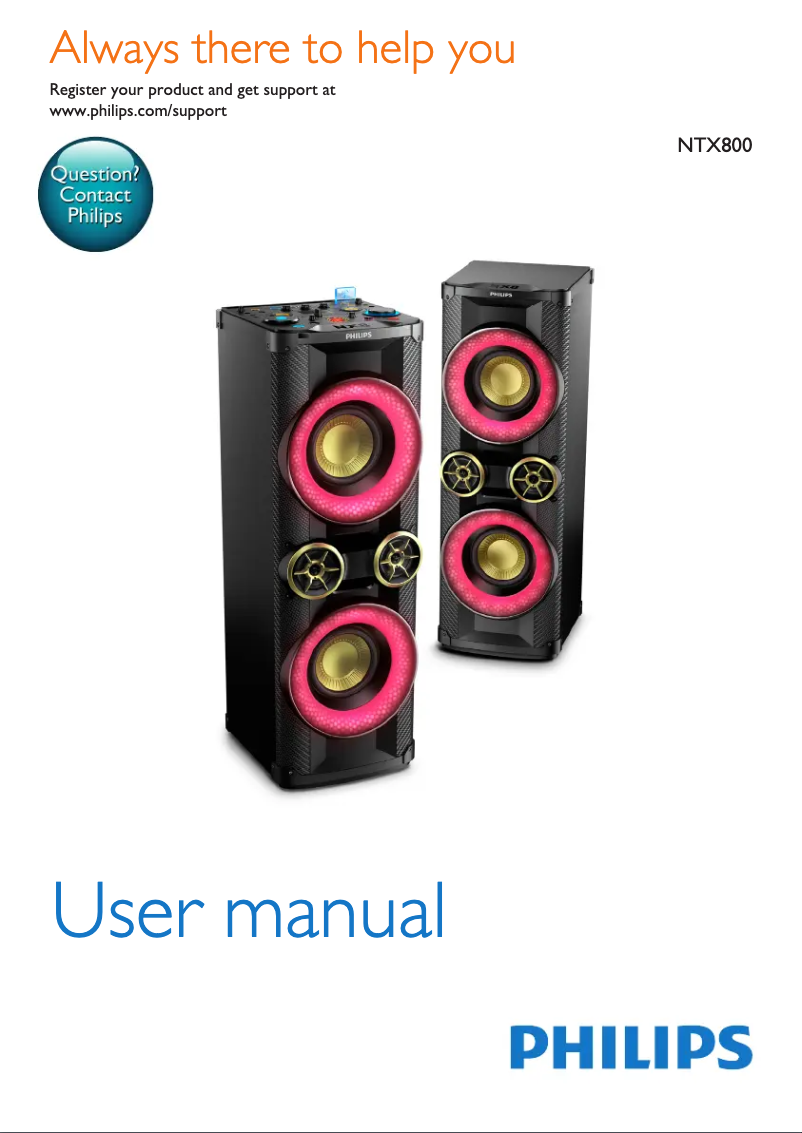 Page 1 de la notice Manuel utilisateur Philips NTX800