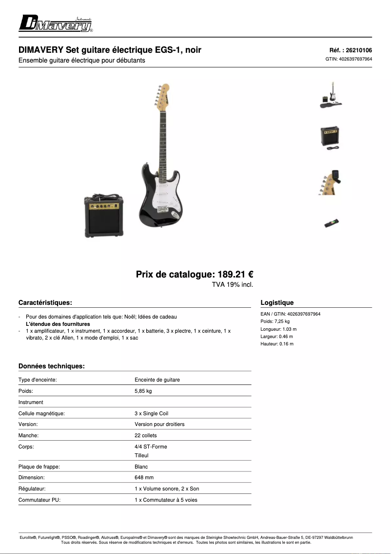 Image de la première page du manuel de l'appareil EGS-1