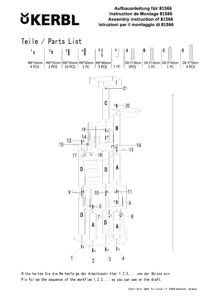 Page 1 de la notice Manuel utilisateur Kerbl Square 81566