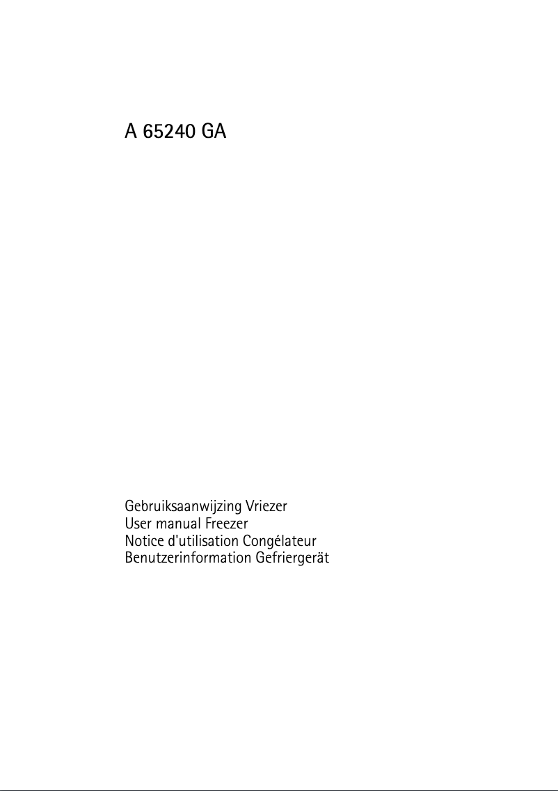 Page 1 de la notice Manuel utilisateur AEG-Electrolux Arctis 65240 GA
