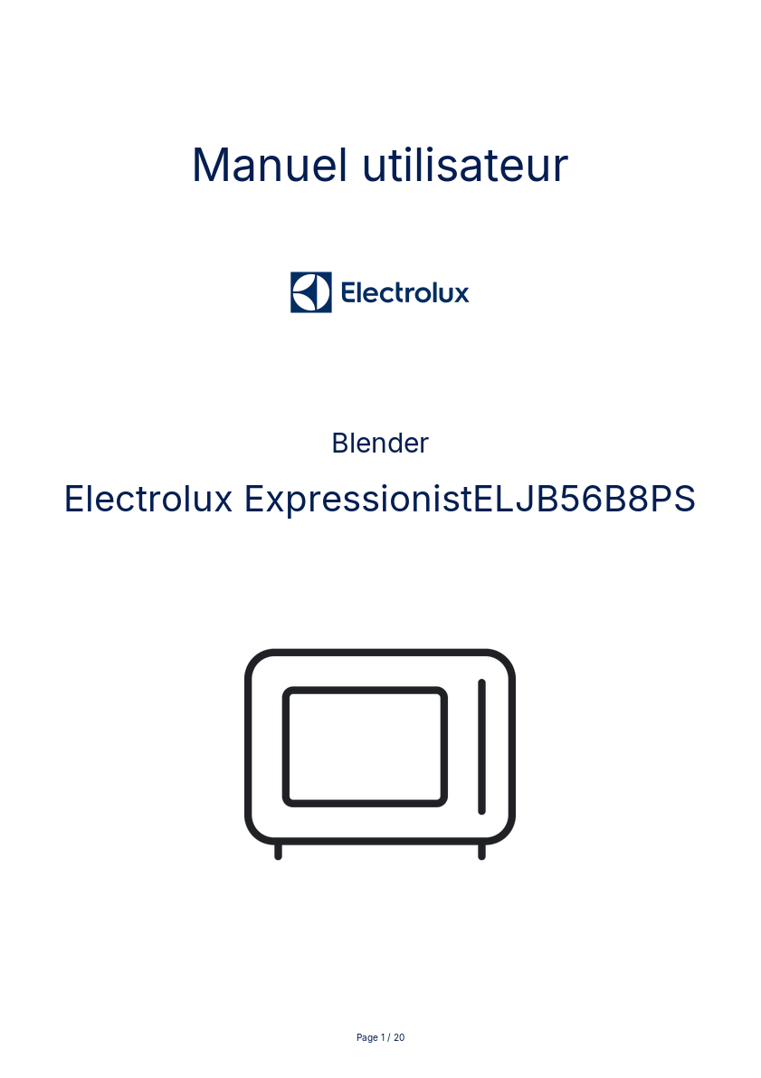 Image de la première page du manuel de l'appareil ExpressionistELJB56B8PS