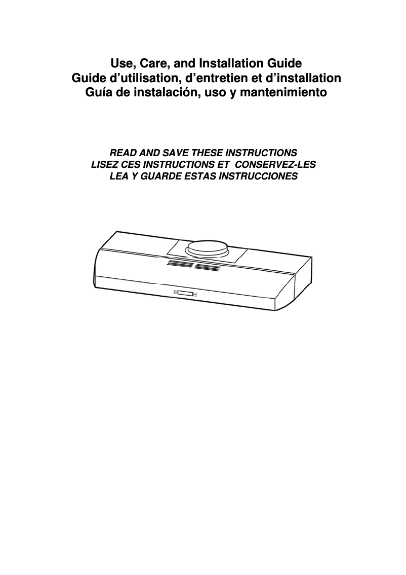 Página 1 del manual Manual de usuario Elica Bellagio EBL436SS