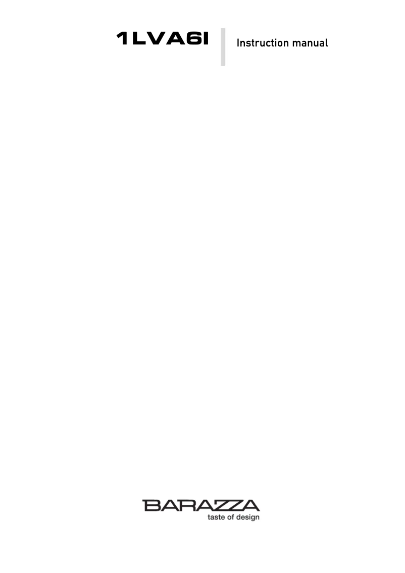 Page 1 de la notice Manuel utilisateur Barazza 1LVA6I
