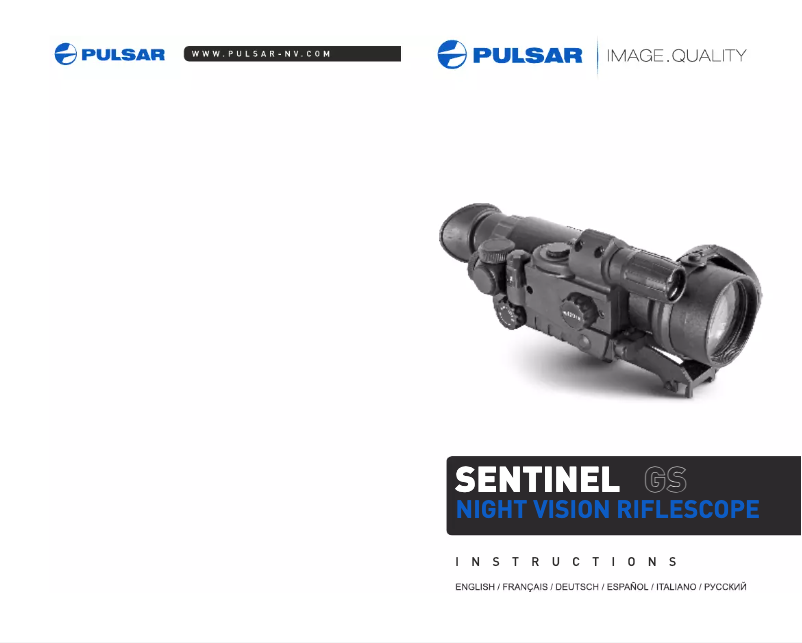 Page n°1 - Manuel utilisateur Pulsar Sentinel GS