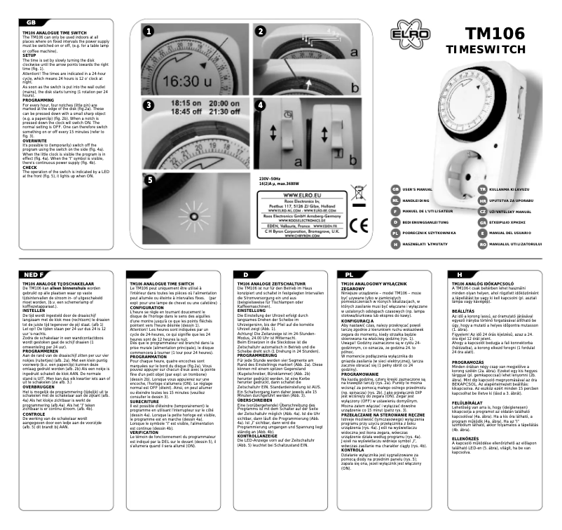 Page n°1 - Manuel utilisateur Elro TM106