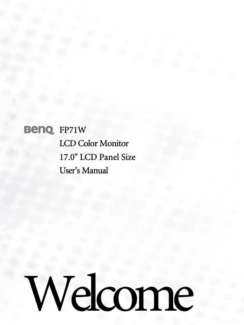 Page 1 de la notice Manuel utilisateur BenQ FP71W