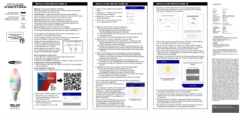 Page 1 de la notice Manuel utilisateur Caliber HWL 1101