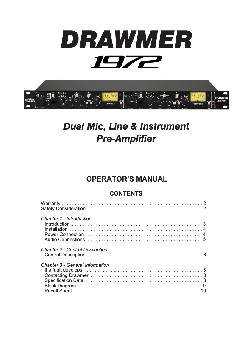 Image de la première page du manuel de l'appareil 1972