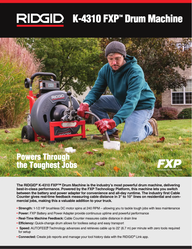 Page 1 de la notice Catalogue Ridgid K-4310 FXP