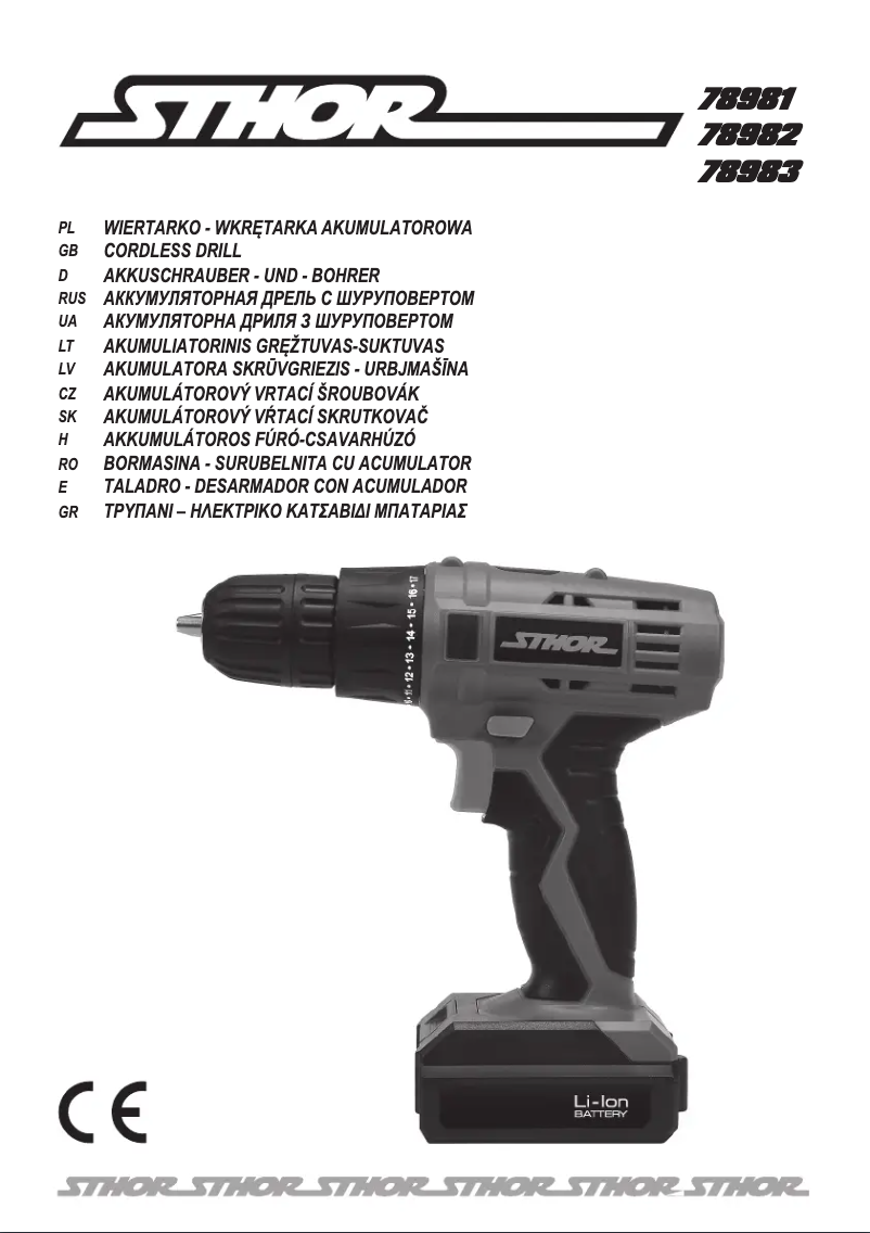 Page n°1 - Manuel utilisateur Sthor 78982