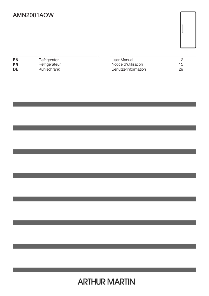 Página 1 del manual Manual de usuario Arthur Martin AMN2001