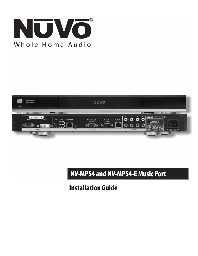 Page 1 de la notice Manuel utilisateur NUVO NV-MPS4