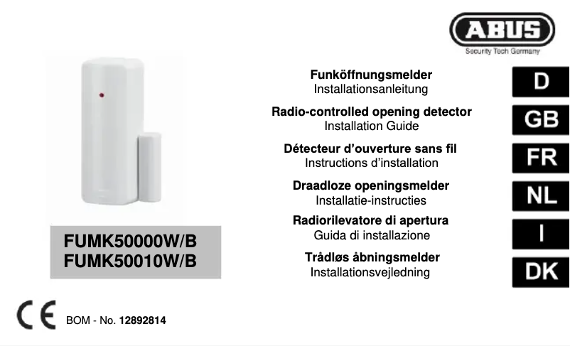 Page 1 de la notice Guide d'installation Abus FUMK50000B