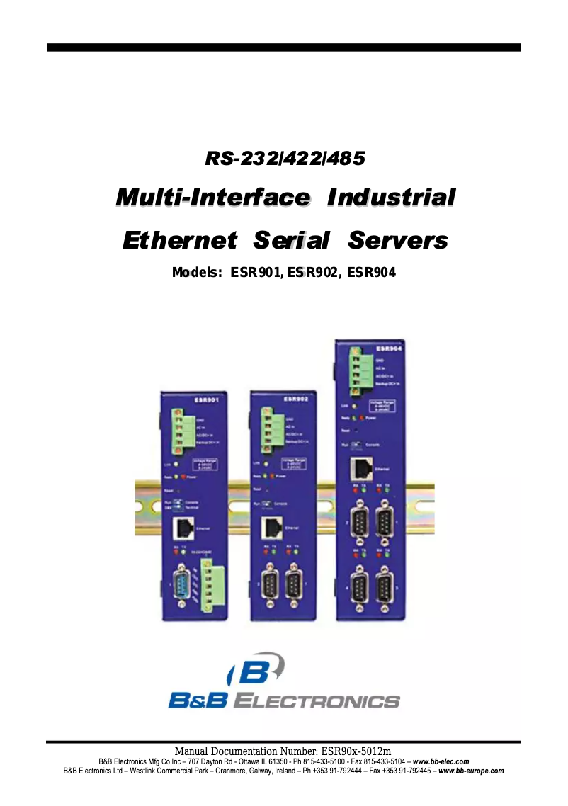 Page n°1 - Manuel utilisateur IMC Networks ESR901