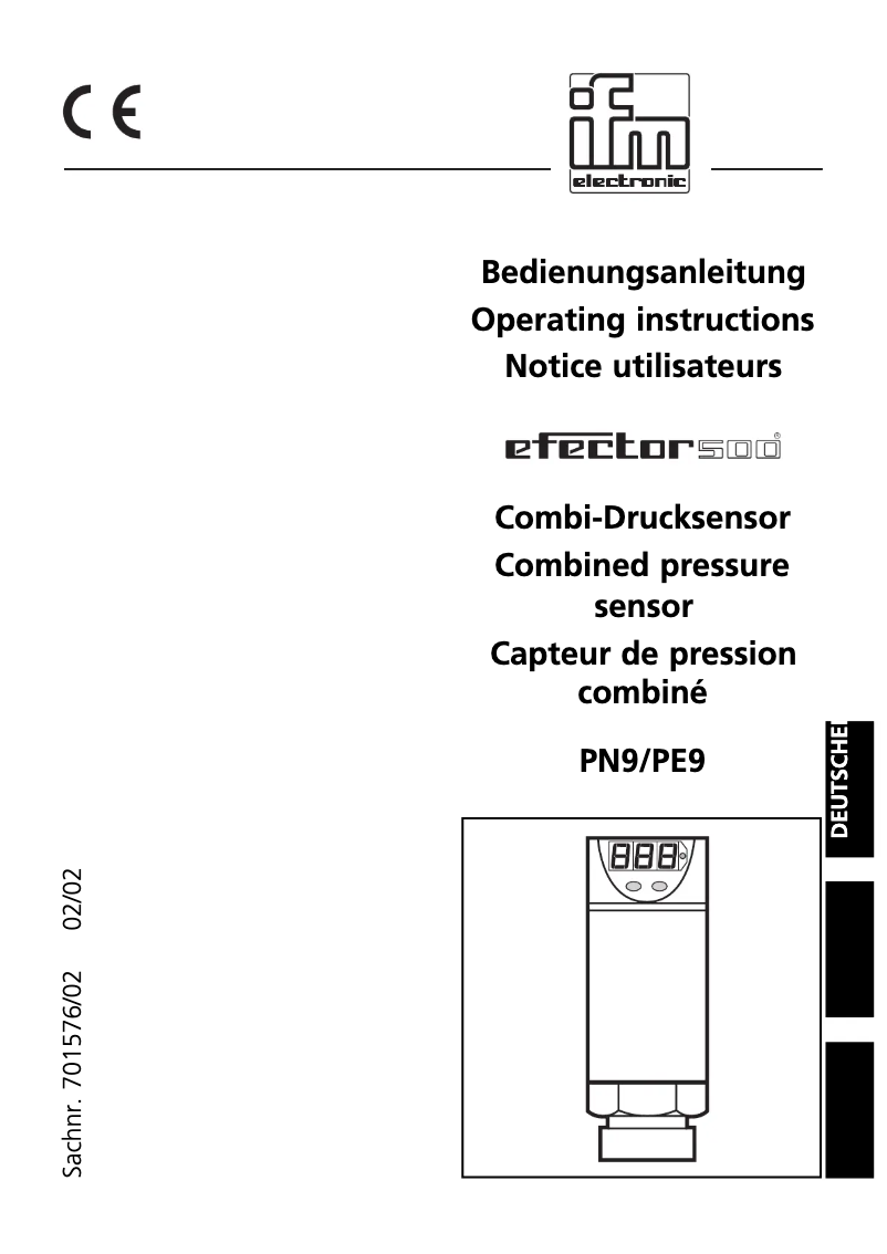 Page 1 de la notice Manuel utilisateur IFM PN9022