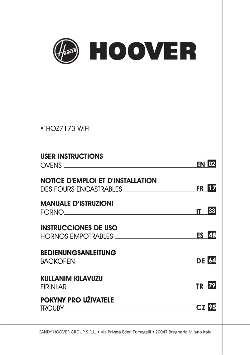 Page n°1 - Manuel utilisateur Hoover HOZ7173WI WI