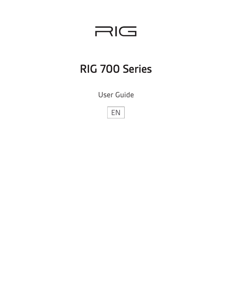 Page 1 de la notice Manuel utilisateur NACON RIG 700HD