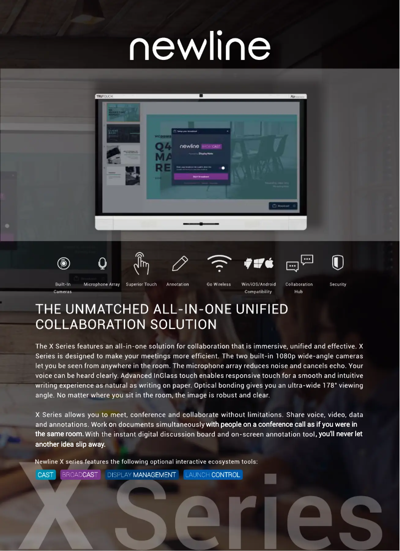 Page n°1 - Fiche technique Newline TruTouch X7
