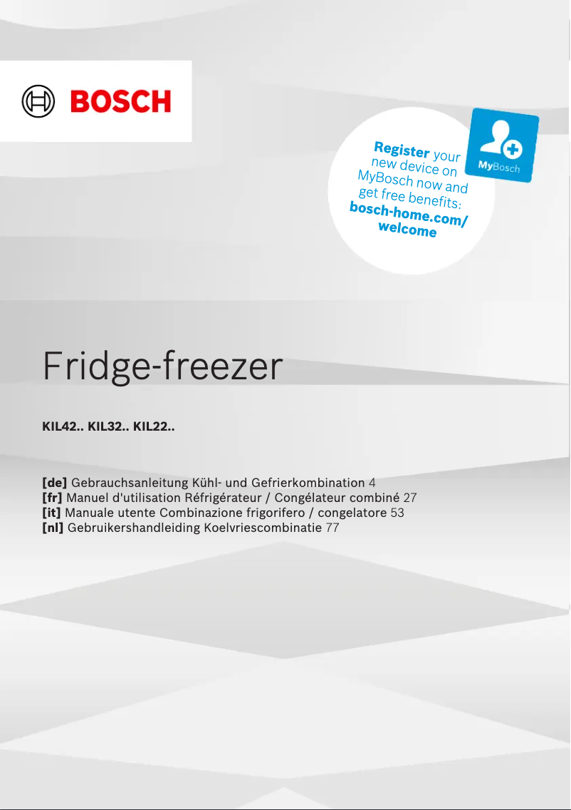 Page n°1 - Manuel utilisateur Bosch KIL22NSE0
