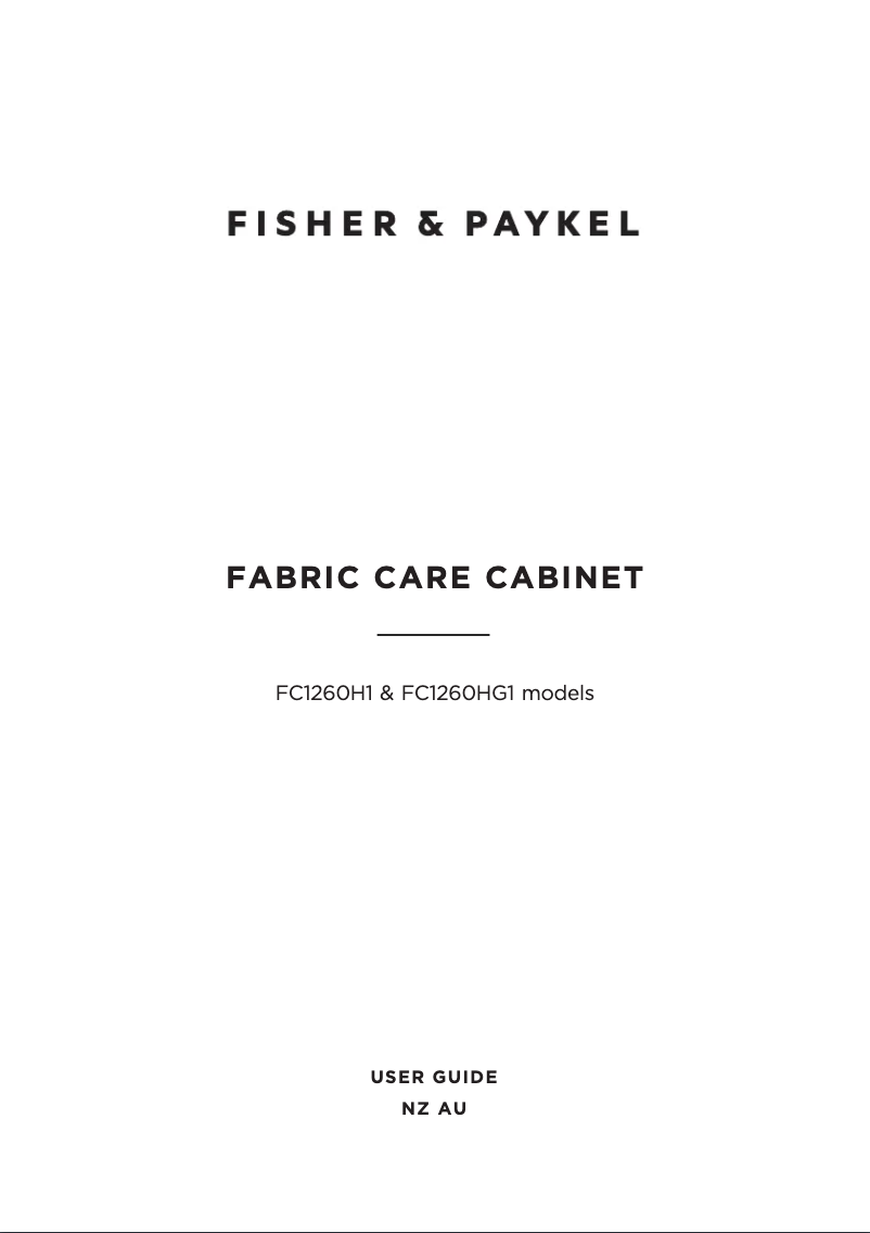 Page n°1 - Manuel utilisateur Fisher & Paykel FC1260HG1