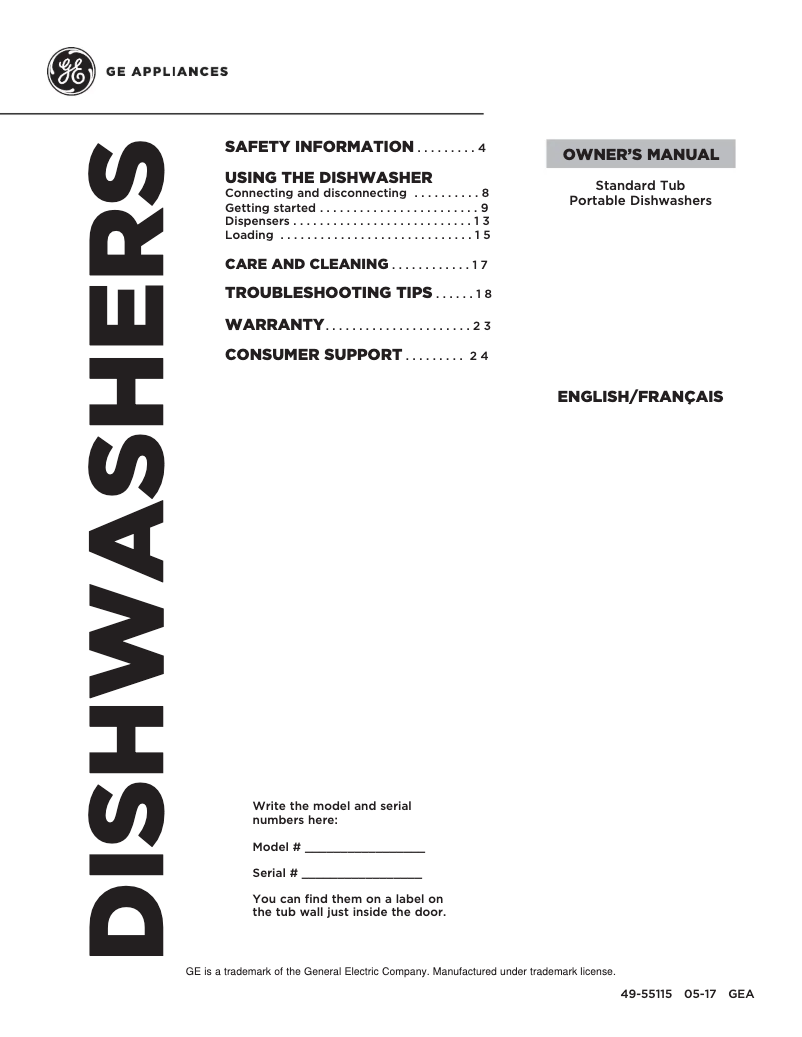 Image de la première page du manuel de l'appareil GSC3500DBB