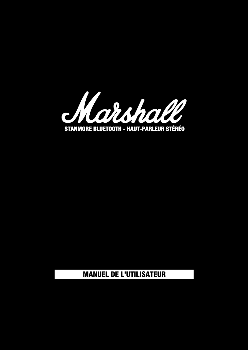 Page 1 de la notice Manuel utilisateur Marshall Stanmore Bluetooth