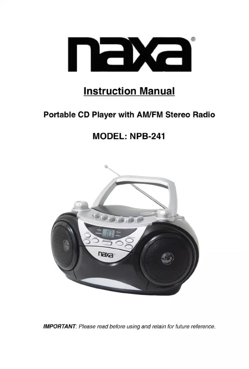 Image de la première page du manuel de l'appareil NPB-241