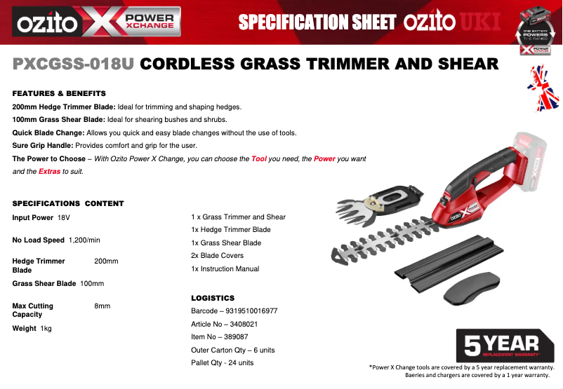 Image de la première page du manuel de l'appareil PXCGSS-018U