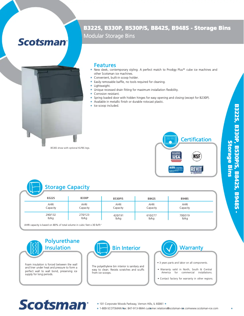 Page n°1 - Manuel utilisateur Scotsman B530S
