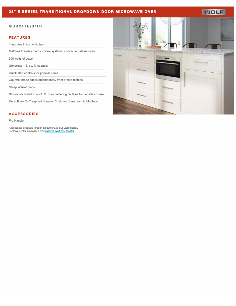 Page 1 de la notice Fiche technique Wolf MDD24TE