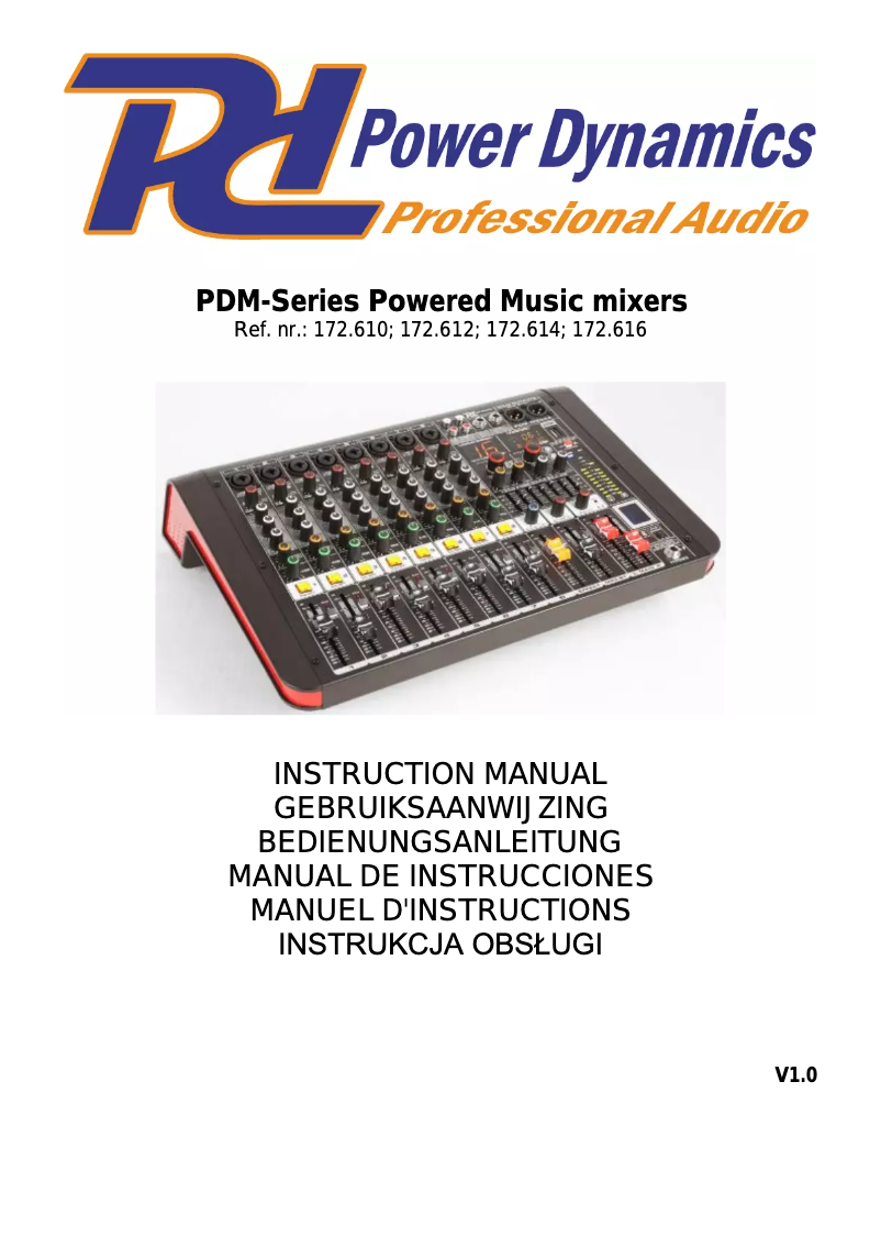 Page n°1 - Manuel utilisateur Power Dynamics PDM-M1204A