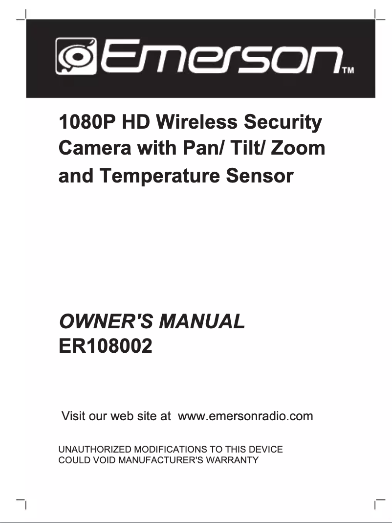 Page n°1 - Manuel utilisateur Emerson ER108002