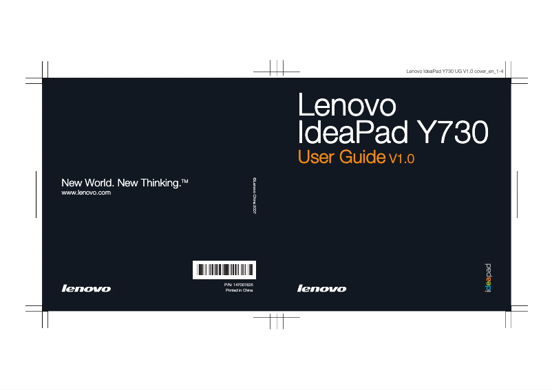 Page n°1 - Manuel utilisateur Lenovo IdeaPad Y730