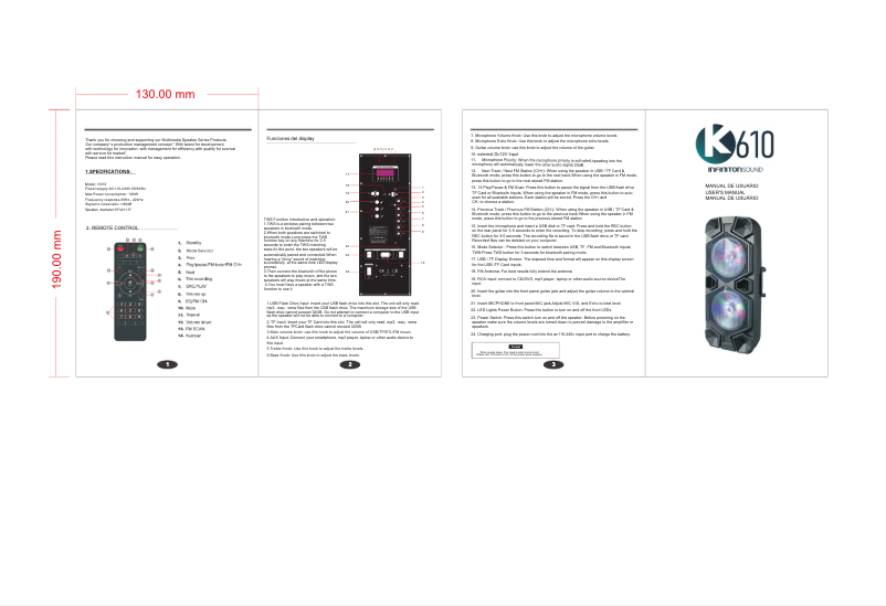 Image de la première page du manuel de l'appareil K610