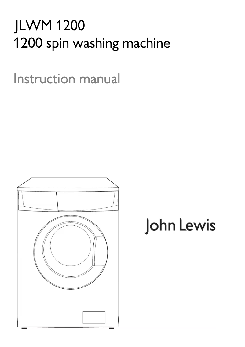 Page n°1 - Manuel utilisateur John Lewis JLWM 1200