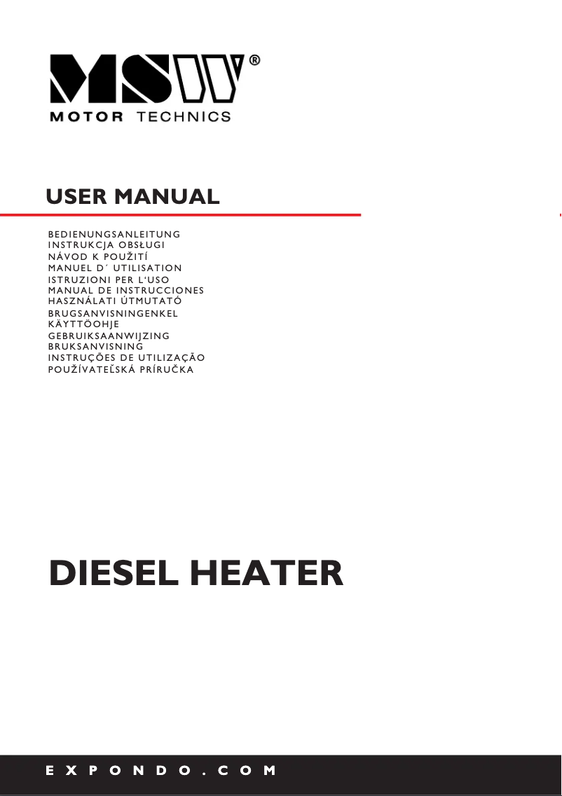 Image de la première page du manuel de l'appareil MSW-TW-ET30000