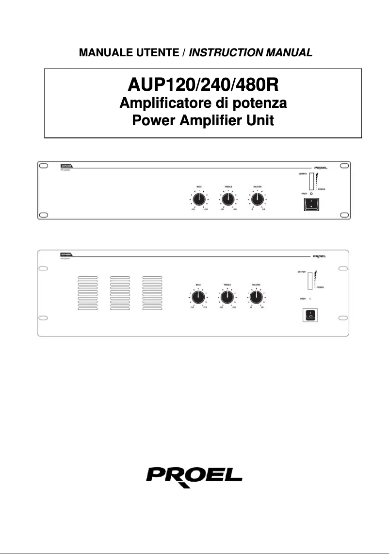 Page n°1 - Manuel utilisateur Proel AUP240R