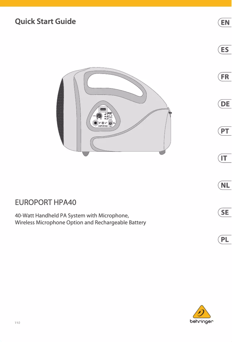Page n°1 - Manuel utilisateur Behringer Europort HPA40
