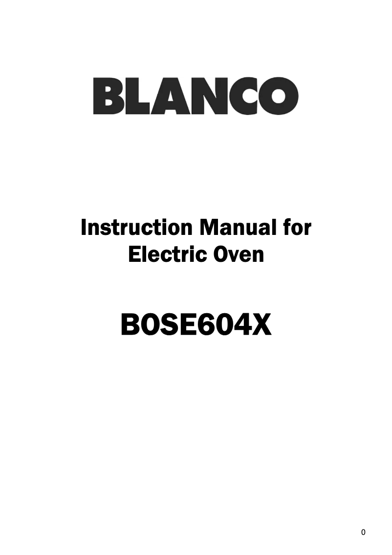 Page n°1 - Manuel utilisateur BLANCO BOSE604X