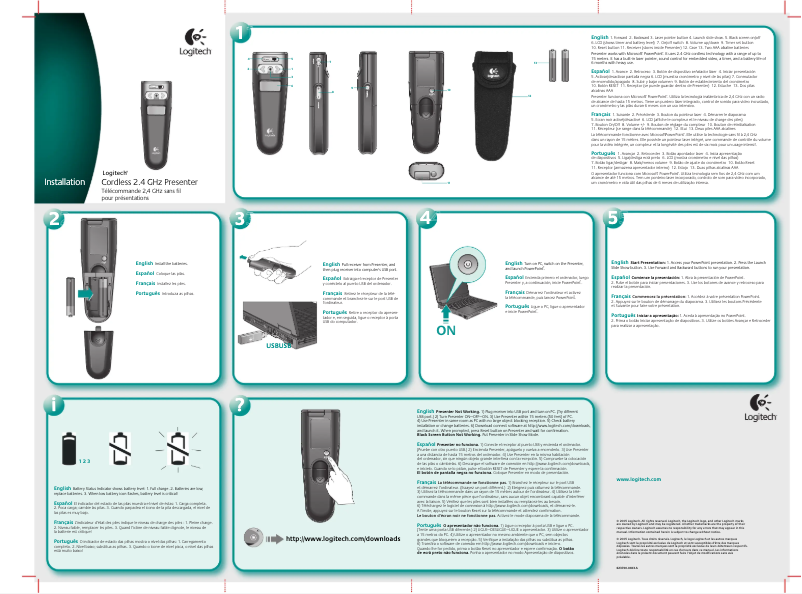 Page n°1 - Manuel utilisateur Logitech Cordless 2.4 GHz Presenter