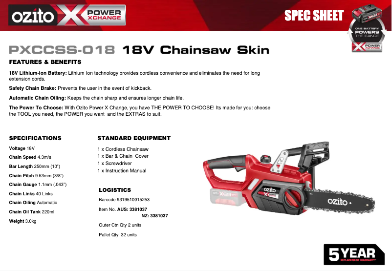 Image de la première page du manuel de l'appareil PXCCSS-018