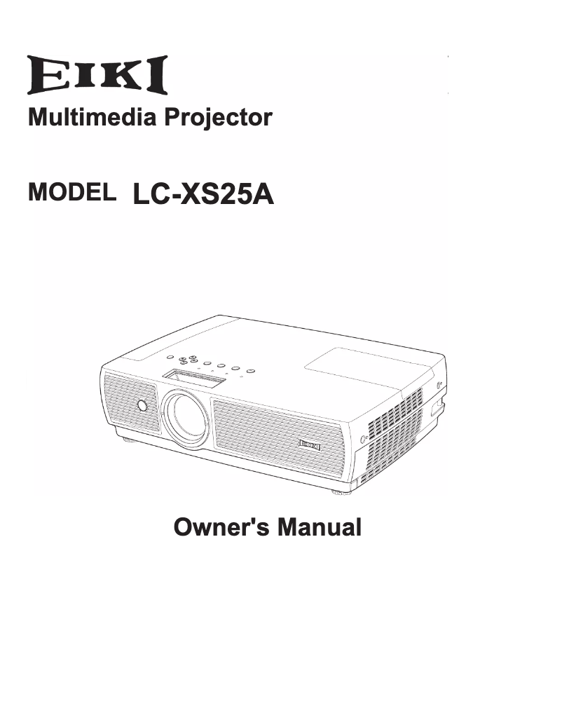Page 1 of the manual User Manual EIKI LC-XS25A