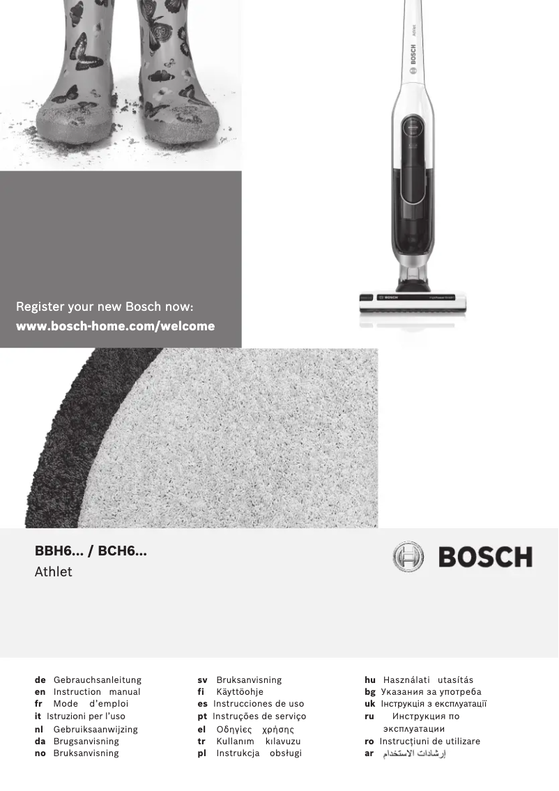 Page n°1 - Manuel utilisateur Bosch Athlet BCH65ALL