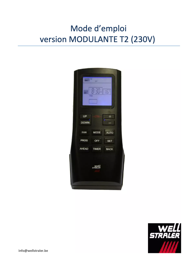 Image de la première page du manuel de l'appareil T2