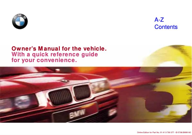 Page 1 de la notice Manuel utilisateur BMW 318is (1997)