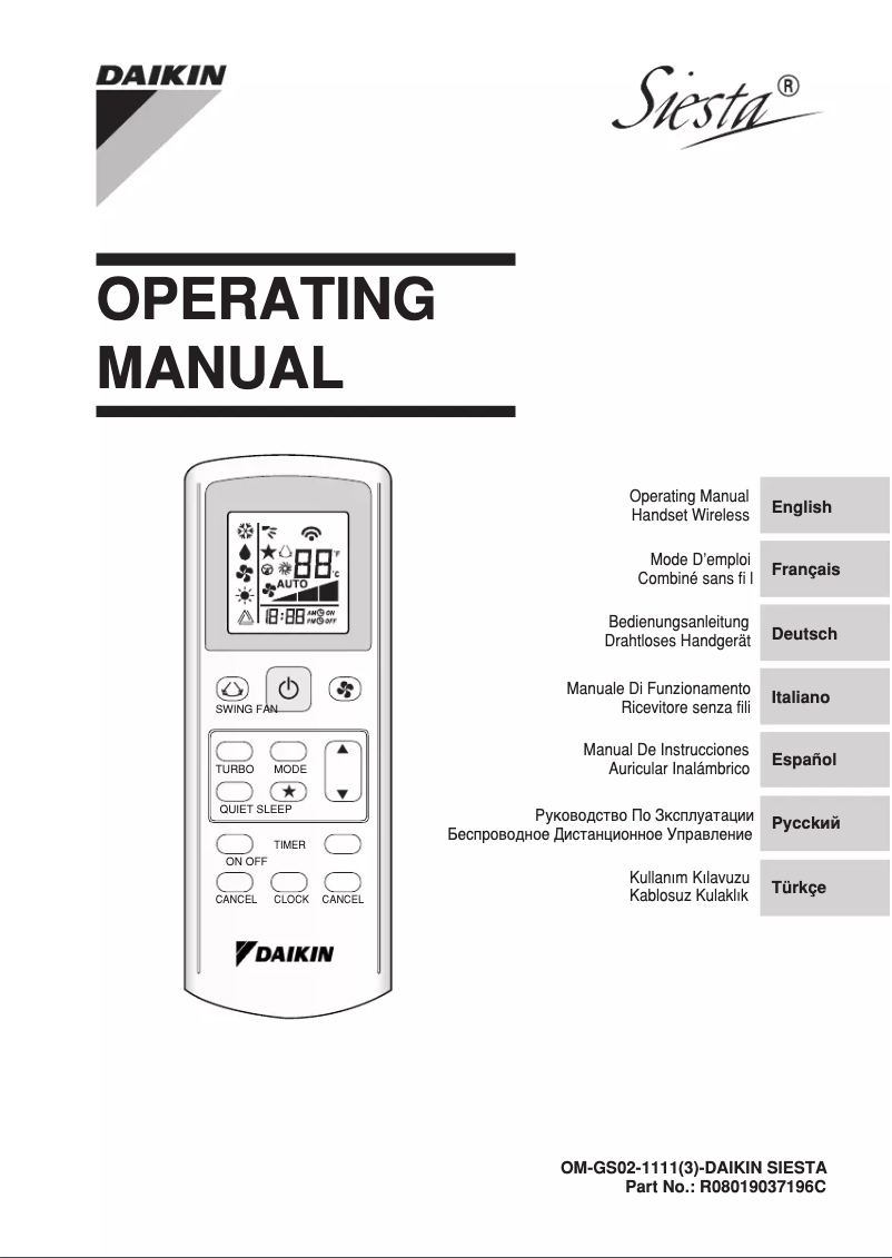 Página 1 del manual Manual de usuario Daikin ARXB50CV1B