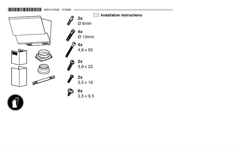 Page 1 de la notice Guide d'installation Bosch DWK96AJ60M