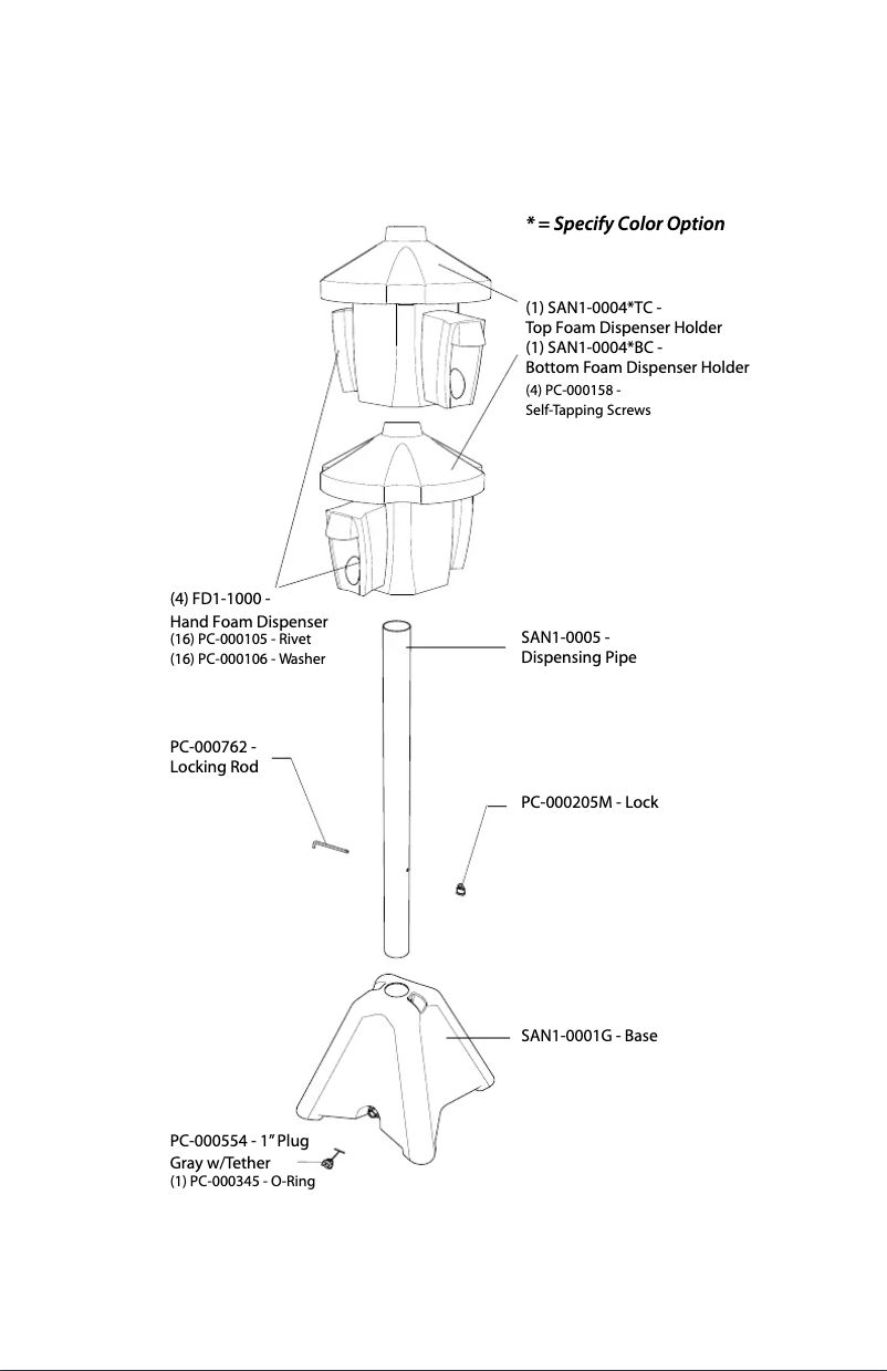 Page n°1 - Manuel utilisateur PolyJohn SaniStand SAN1-2100