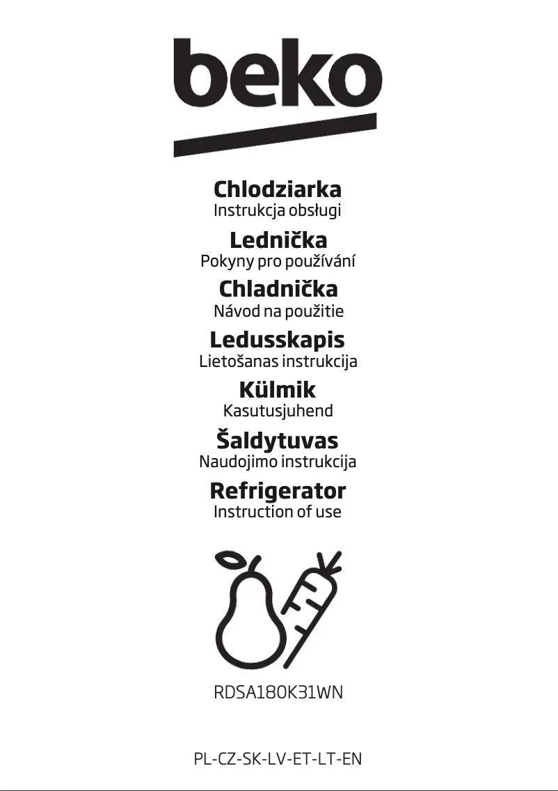 Page n°1 - Manuel utilisateur Beko RDSA180K31WN